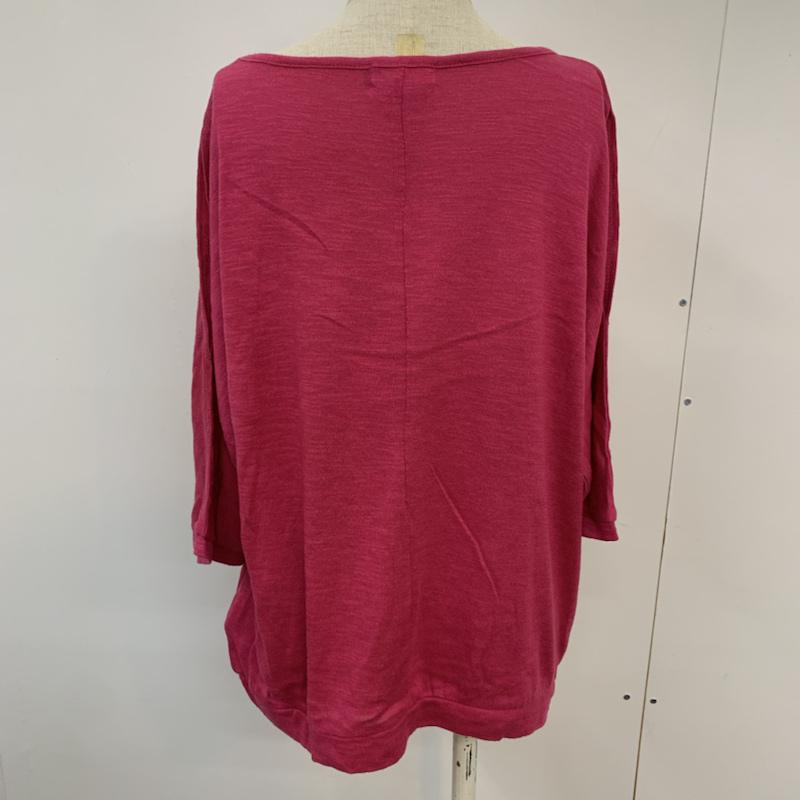 レプシィム LEPSIM カットソー 七分袖 五分袖 オープンショルダー ドルマンスリーブ FREE 無地 マゼンタ / マゼンタ /  レディース USED 古着 中古 10042429