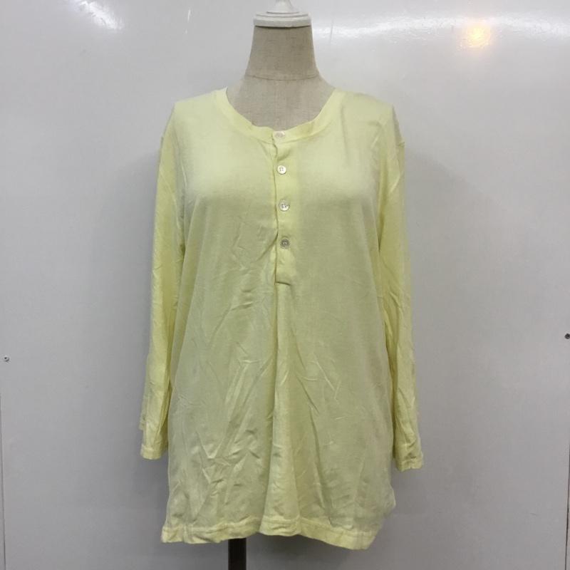アダムエロペ ADAM ET ROPE' カットソー 七分袖 ヘンリーネック 40 無地 黄 / イエロー /  レディース USED 古着 中古 10042454