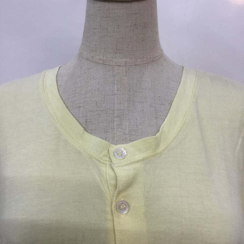 アダムエロペ ADAM ET ROPE' カットソー 七分袖 ヘンリーネック 40 無地 黄 / イエロー /  レディース USED 古着 中古 10042454