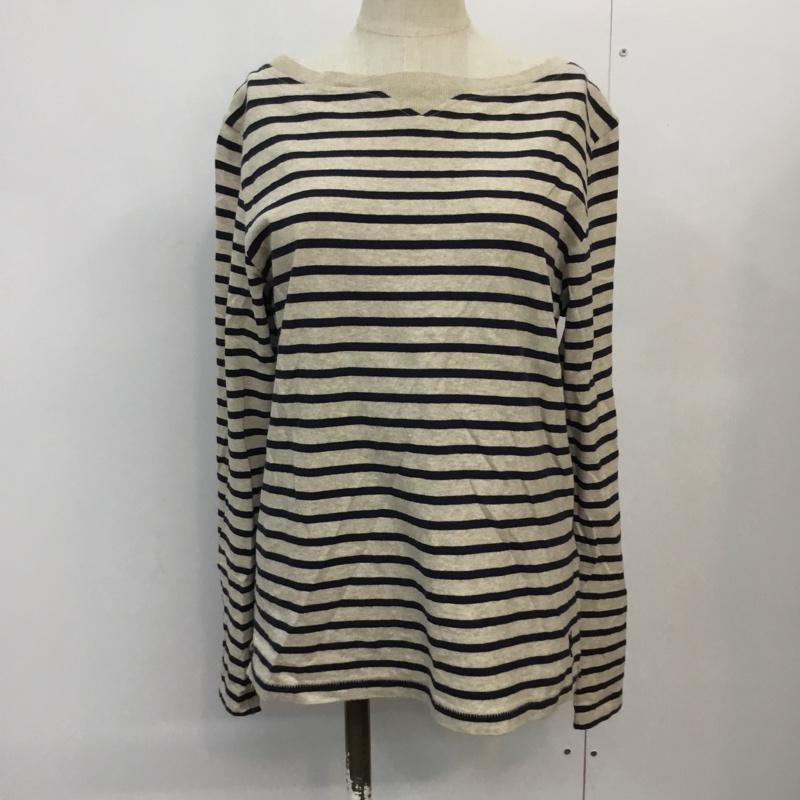 コーエン coen カットソー 長袖 ボーダー ボーダー柄 ベージュ / ベージュ / X 紺 / ネイビー /  レディース USED 古着 中古 10042564