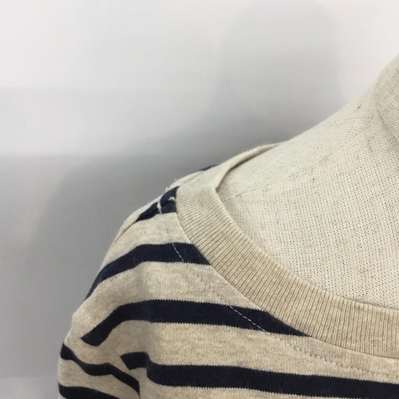 コーエン coen カットソー 長袖 ボーダー ボーダー柄 ベージュ / ベージュ / X 紺 / ネイビー /  レディース USED 古着 中古 10042564