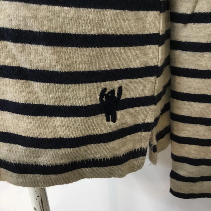 コーエン coen カットソー 長袖 ボーダー ボーダー柄 ベージュ / ベージュ / X 紺 / ネイビー /  レディース USED 古着 中古 10042564
