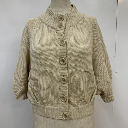 ニジュウサンク 23区 カーディガン 半袖 無地 ベージュ / ベージュ /  レディース USED 古着 中古 10042681