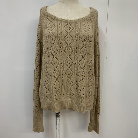 ローリーズファーム LOWRYS FARM ニット、セーター 長袖 M 無地 ベージュ / ベージュ /  レディース USED 古着 中古 10042699