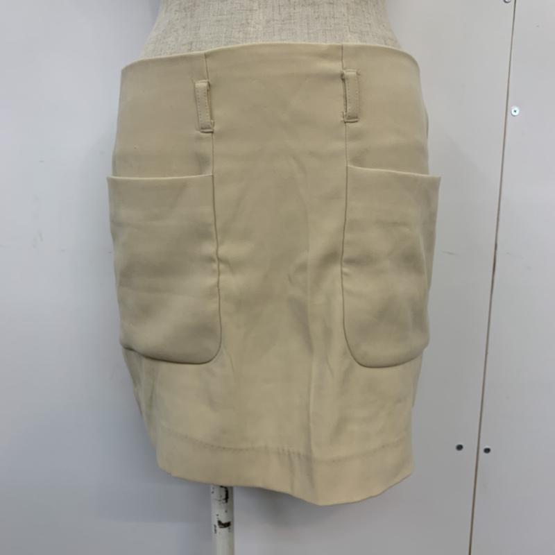 ローリーズファーム LOWRYS FARM スカート ミニスカート 台形スカート M 無地 ベージュ / ベージュ /  レディース USED 古着 中古 10042791
