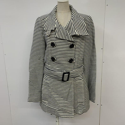 ザラベーシック ZARA BASIC ジャケット、上着 ジャケット、ブレザー ボーダー M ボーダー柄 白 / ホワイト / X 紺 / ネイビー /  レディース USED 古着 中古 10042870