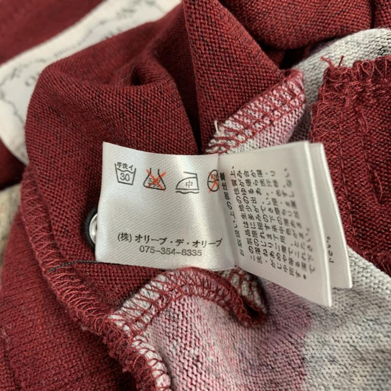 オリーブデオリーブ OLIVE des OLIVE カーディガン 長袖 アーガイル アーガイル柄 えんじ / ワインレッド /  レディース USED 古着 中古 10042951