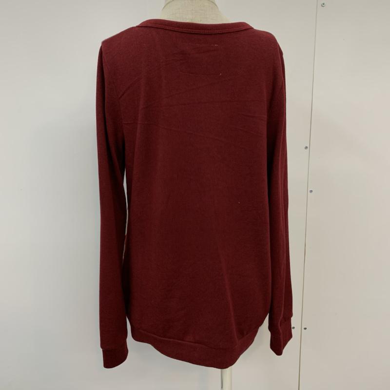 オリーブデオリーブ OLIVE des OLIVE カーディガン 長袖 アーガイル アーガイル柄 えんじ / ワインレッド /  レディース USED 古着 中古 10042951