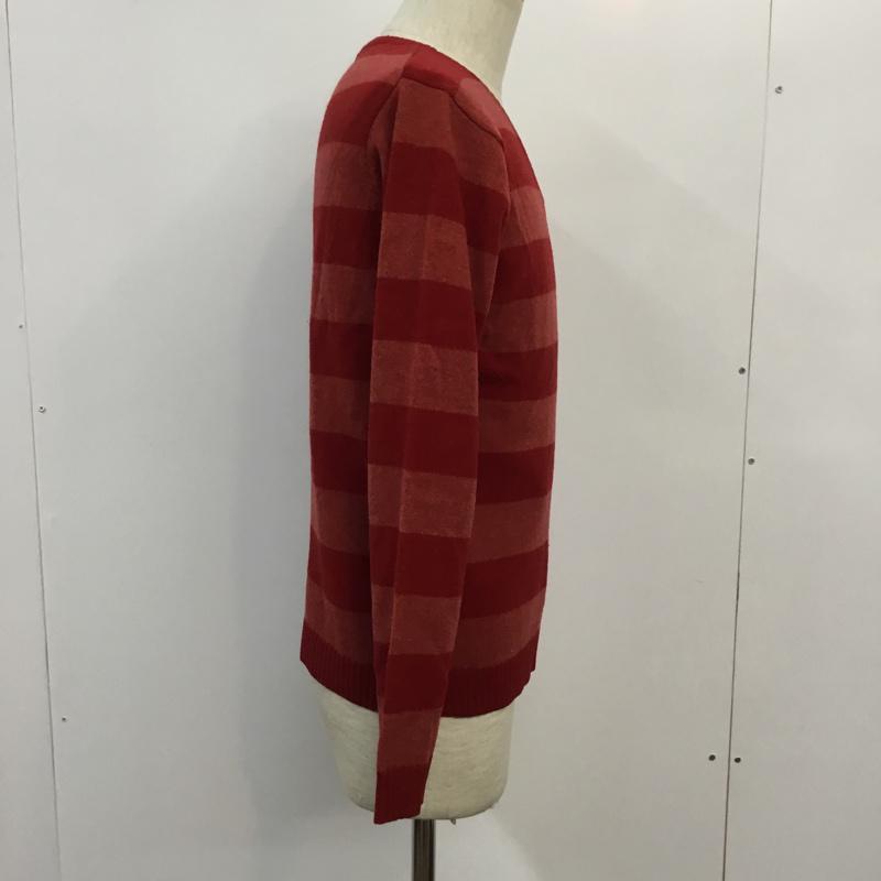 アーバンリサーチ URBAN RESEARCH ニット、セーター 長袖 Vネック ボーダー 38 赤 / レッド /  メンズ USED 古着 中古 10043018