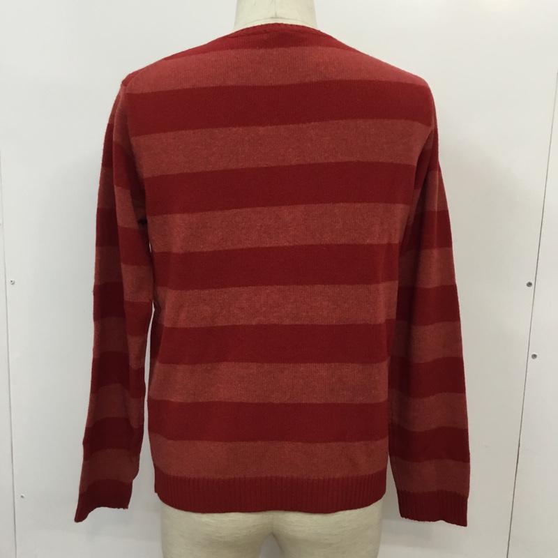 アーバンリサーチ URBAN RESEARCH ニット、セーター 長袖 Vネック ボーダー 38 赤 / レッド /  メンズ USED 古着 中古 10043018