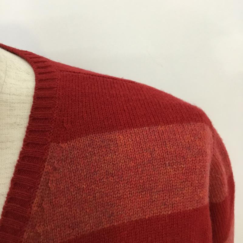 アーバンリサーチ URBAN RESEARCH ニット、セーター 長袖 Vネック ボーダー 38 赤 / レッド /  メンズ USED 古着 中古 10043018