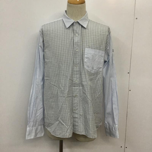 エフエイティー FAT シャツ、ブラウス 長袖 チェック XL 水色 / ライトブルー / X 紺 / ネイビー /  メンズ USED 古着 中古 10043029