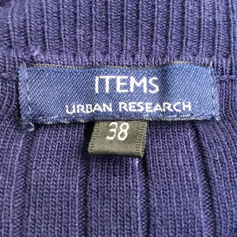 アイテムズ アーバンリサーチ ITEMS URBAN RESEARCH ニット、セーター 長袖 クルーネック 38 無地 紺 / ネイビー /  メンズ USED 古着 中古 10043069