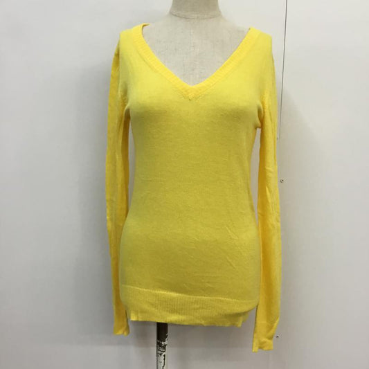 ローリーズファーム LOWRYS FARM ニット、セーター 長袖 Vネック M 無地 黄 / イエロー /  レディース USED 古着 中古 10043199
