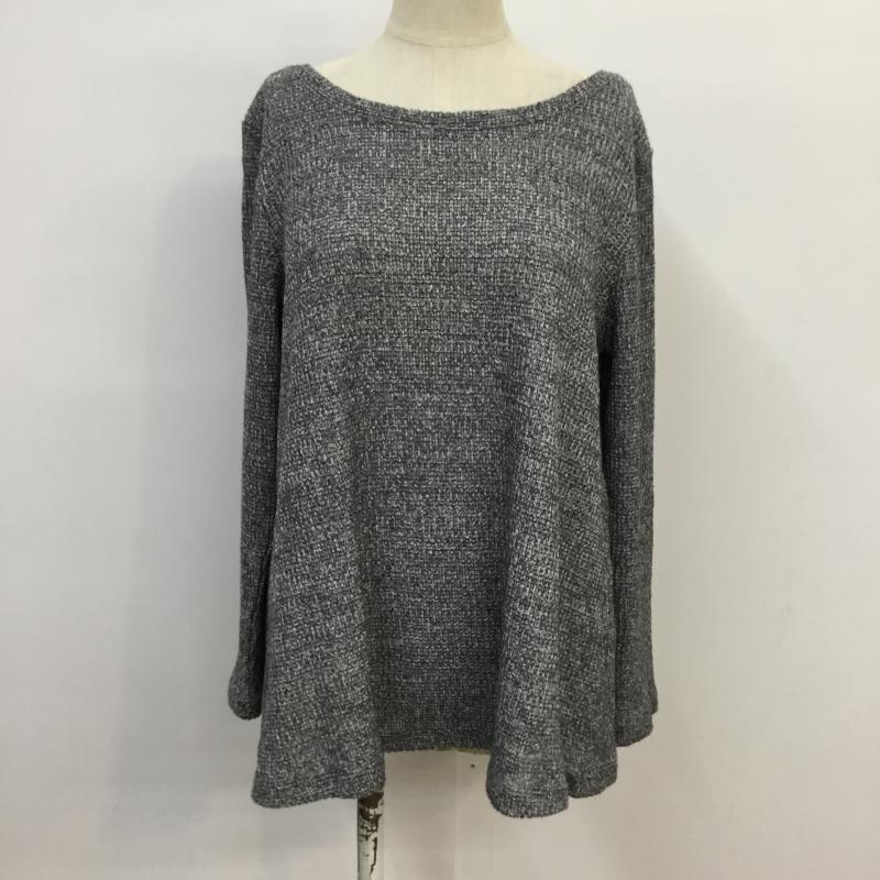 エル ELLE カットソー 長袖 38 無地 X 花柄 ダークグレー / ダークグレー /  レディース USED 古着 中古 10043206