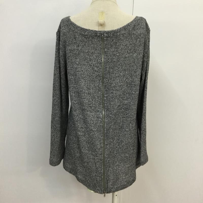 エル ELLE カットソー 長袖 38 無地 X 花柄 ダークグレー / ダークグレー /  レディース USED 古着 中古 10043206