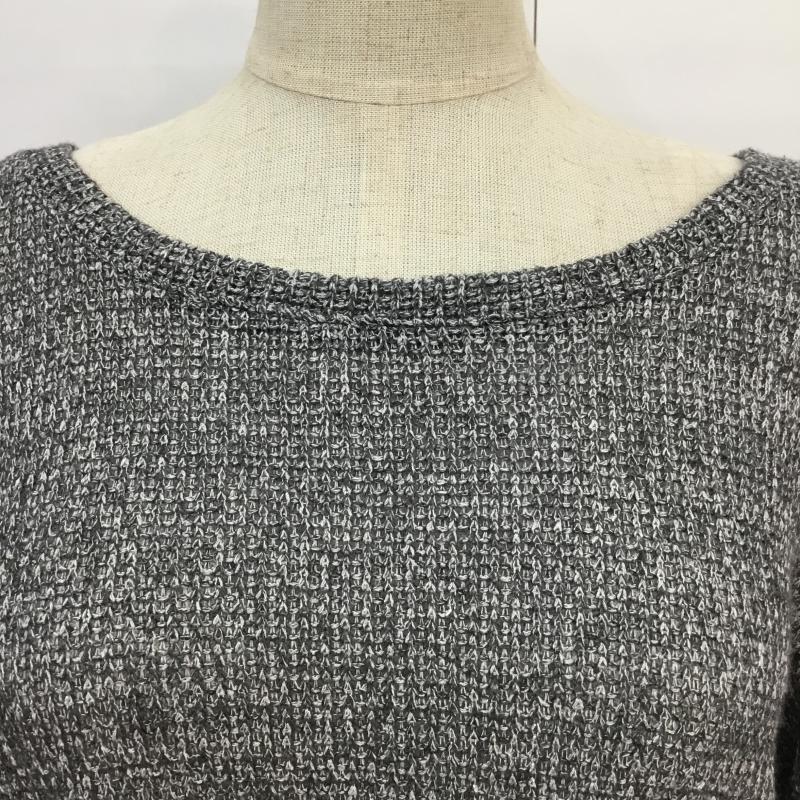 エル ELLE カットソー 長袖 38 無地 X 花柄 ダークグレー / ダークグレー /  レディース USED 古着 中古 10043206