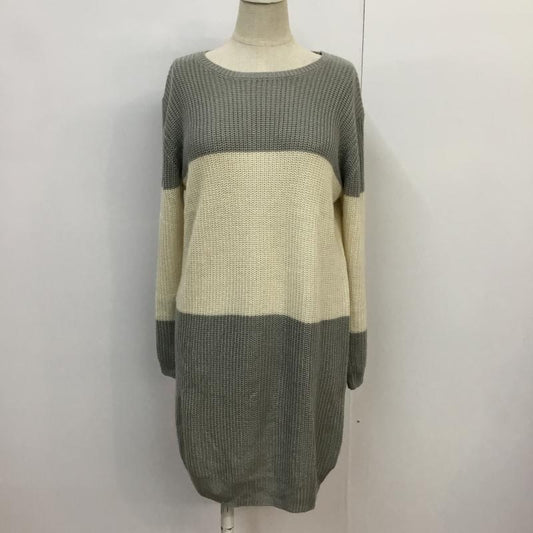 YEVS YEVS ワンピース ひざ丈スカート 無地 灰 / グレー / X 白 / ホワイト /  レディース USED 古着 中古 10043249