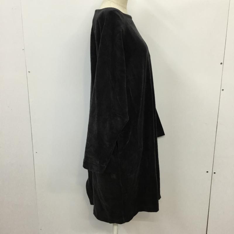ニコアンド niko and... ワンピース ひざ丈スカート 3 無地 黒 / ブラック /  レディース USED 古着 中古 10043264