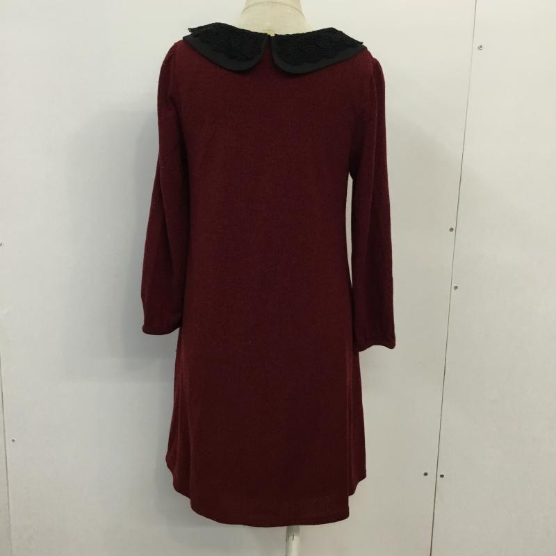 オリーブデオリーブ OLIVE des OLIVE ワンピース ひざ丈スカート 無地 えんじ / ワインレッド /  レディース USED 古着 中古 10043267