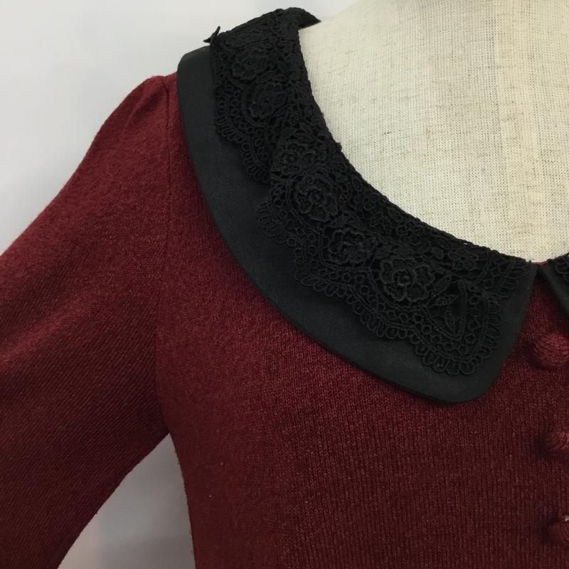 オリーブデオリーブ OLIVE des OLIVE ワンピース ひざ丈スカート 無地 えんじ / ワインレッド /  レディース USED 古着 中古 10043267
