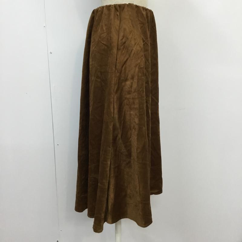 アースミュージックアンドエコロジー earth music&ecology スカート ひざ丈スカート FREE 無地 茶 / ブラウン / brown レディース USED 古着 中古 10043346