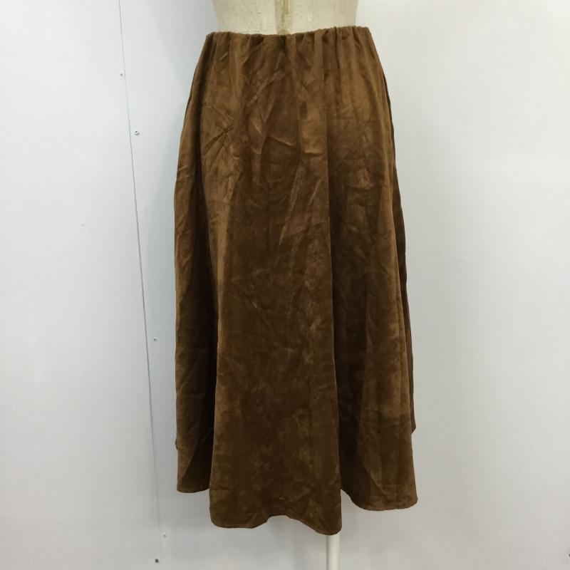 アースミュージックアンドエコロジー earth music&ecology スカート ひざ丈スカート FREE 無地 茶 / ブラウン / brown レディース USED 古着 中古 10043346