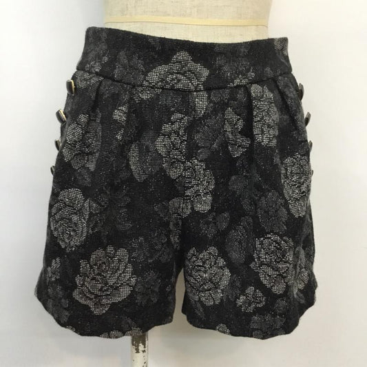 ローズバッド ROSE BUD パンツ ショートパンツ 26インチ 総柄 黒 / ブラック /  レディース USED 古着 中古 10043458