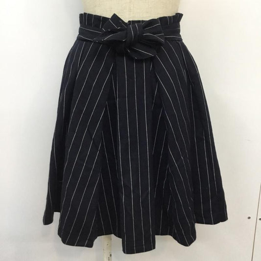 ミスティウーマン mysty woman スカート ミニスカート ストライプ 紺 / ネイビー /  レディース USED 古着 中古 10043464