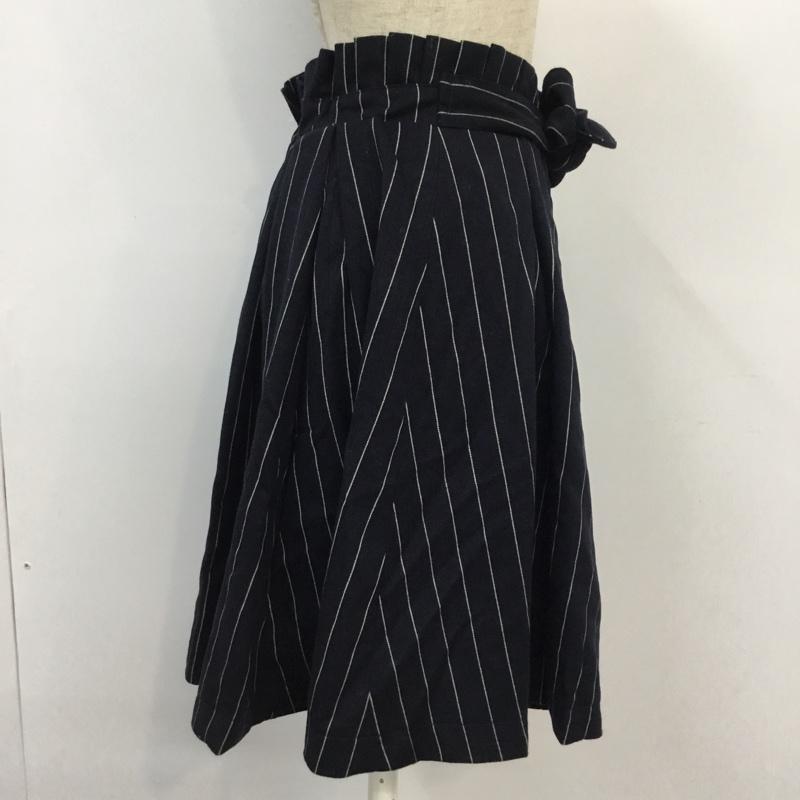 ミスティウーマン mysty woman スカート ミニスカート ストライプ 紺 / ネイビー /  レディース USED 古着 中古 10043464