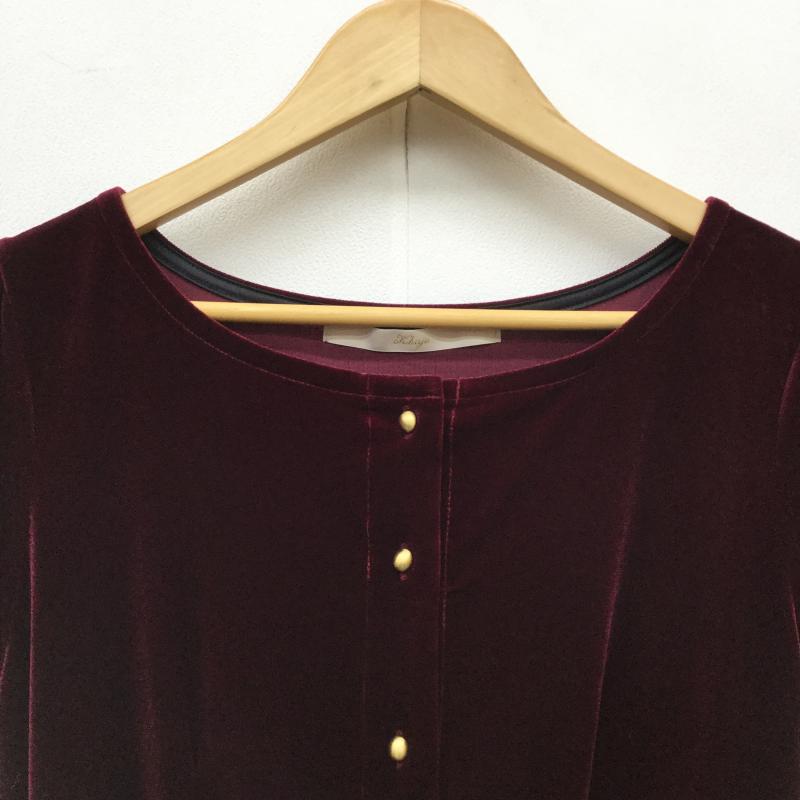 カージュ Khaju ワンピース ひざ丈スカート ベロアワンピース  えんじ / ワインレッド /  レディース USED 古着 中古 10043936