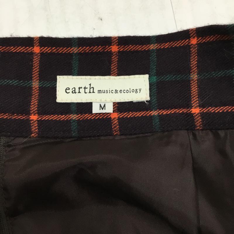アースミュージックアンドエコロジー earth music&ecology スカート ミニスカート チェックスカート M チェック 茶 / ブラウン / X マルチカラー / マルチカラー /  レディース USED 古着 中古 10044041