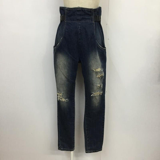 スライジーンズ SLY JEANS パンツ デニム、ジーンズ ダメージ加工 2 無地 X ダメージ加工 インディゴ / インディゴ /  レディース USED 古着 中古 10044366