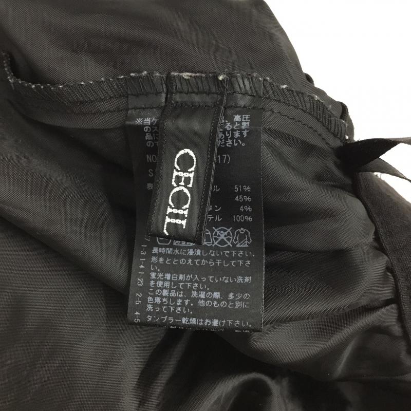 セシルマクビー CECIL McBEE スカート ミニスカート M 無地 黒 / ブラック /  レディース USED 古着 中古 10044385
