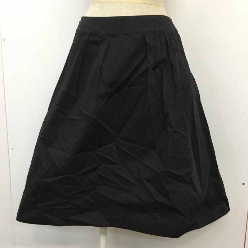 クミキョクファム KUMIKYOKU FAM スカート ひざ丈スカート 2 無地 黒 / ブラック /  レディース USED 古着 中古 10044893