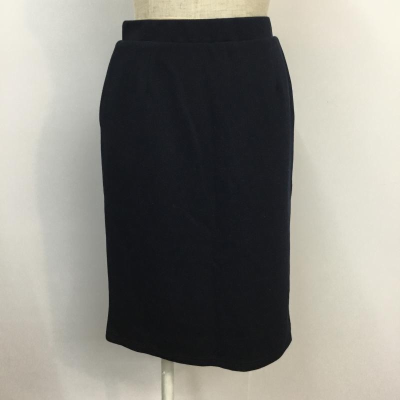 インデックス index スカート ひざ丈スカート M 無地 紺 / ネイビー /  レディース USED 古着 中古 10044930