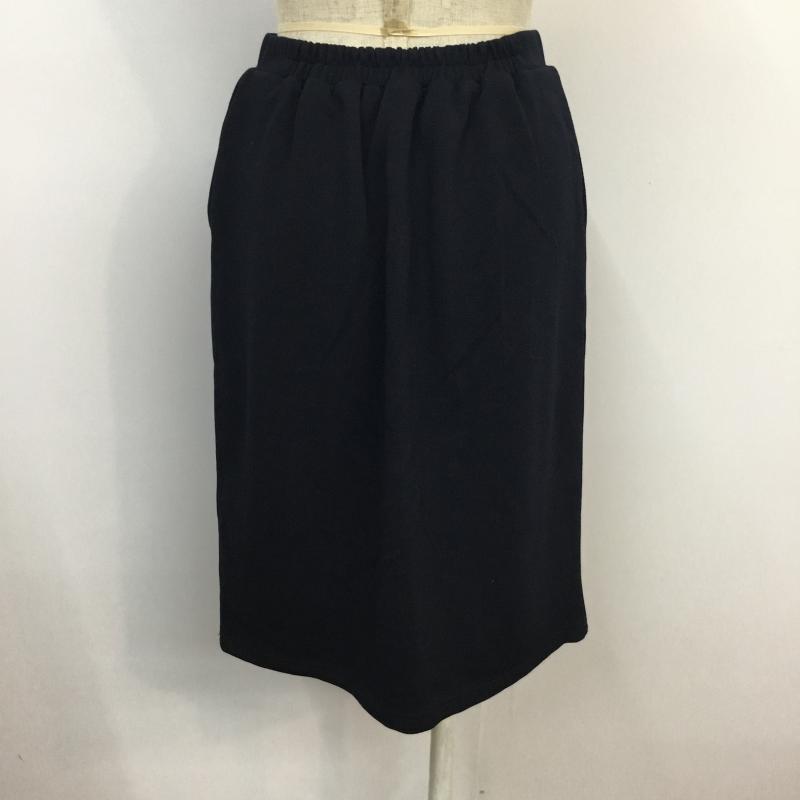 インデックス index スカート ひざ丈スカート M 無地 紺 / ネイビー /  レディース USED 古着 中古 10044930