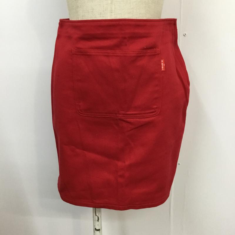 エックスガール X-girl スカート ミニスカート 2 無地 赤 / レッド /  レディース USED 古着 中古 10044943