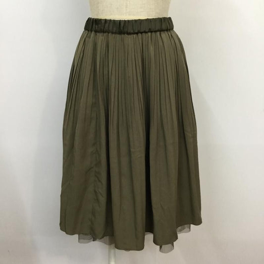 インデックス index スカート ひざ丈スカート M 無地 カーキ / カーキ /  レディース USED 古着 中古 10044959