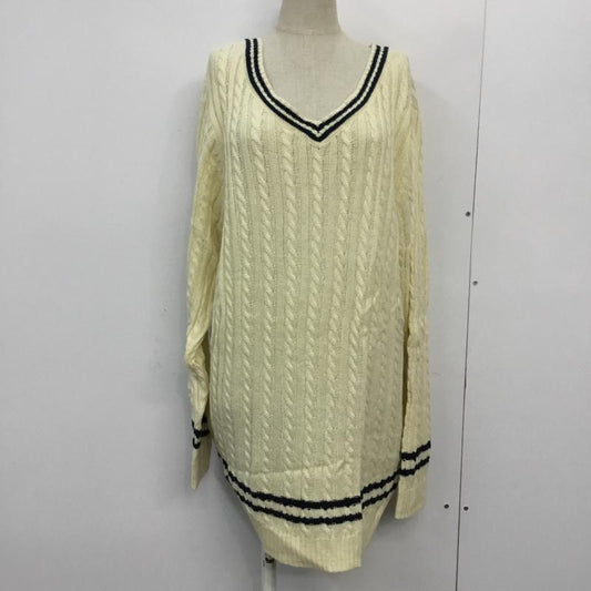 オリーブデオリーブ OLIVE des OLIVE ニット、セーター 長袖 4L 無地 オフホワイト / オフホワイト /  レディース USED 古着 中古 10045024