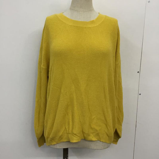 レトロガール RETRO GIRL ニット、セーター 長袖 タグ付 ボリュームタックニット M 無地 黄 / イエロー /  レディース USED 古着 中古 10045027