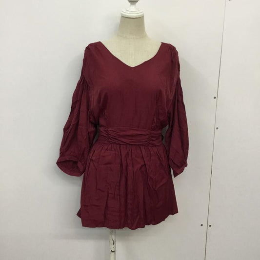 ローズバッド ROSE BUD チュニック 七分袖 FREE 無地 えんじ / ワインレッド /  レディース USED 古着 中古 10045188