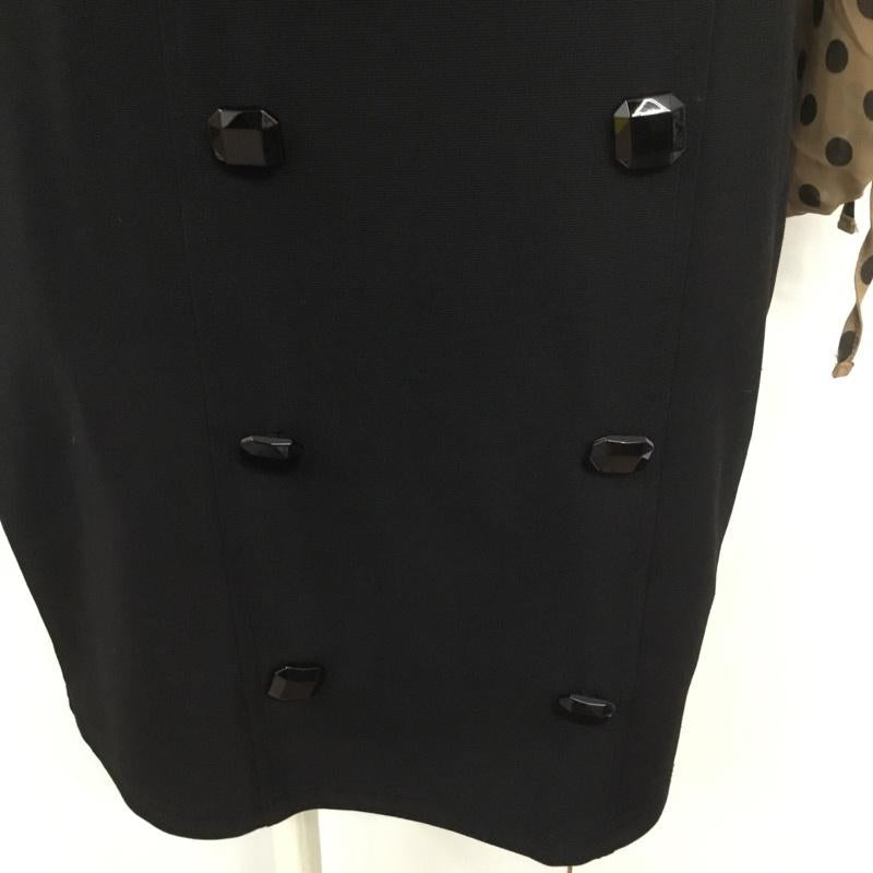 セシルマクビー CECIL McBEE ワンピース ミニスカート ドット 水玉 七分丈 M 無地 X ドット 黒 / ブラック / X 茶 / ブラウン /  レディース USED 古着 中古 10045194