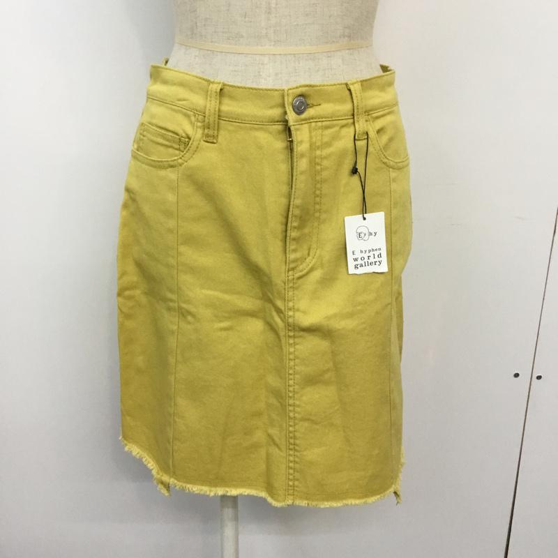 イーハイフンワールドギャラリー E hyphen world gallery スカート ミニスカート タグ付 M 無地 黄 / イエロー /  レディース USED 古着 中古 10045222