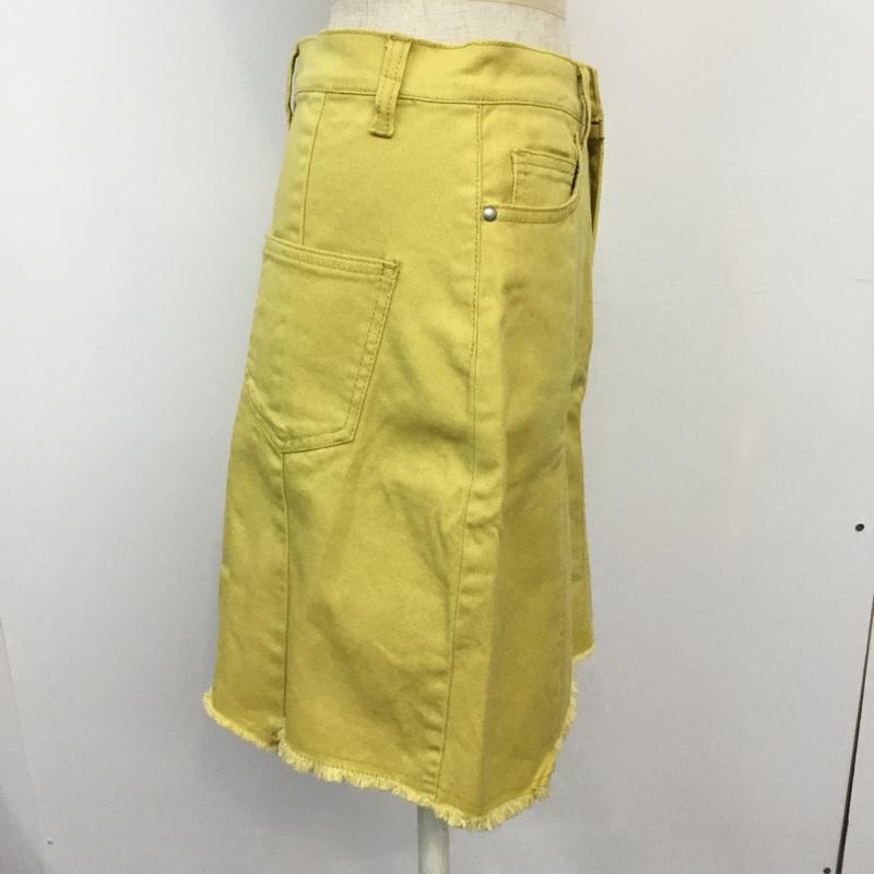 イーハイフンワールドギャラリー E hyphen world gallery スカート ミニスカート タグ付 M 無地 黄 / イエロー /  レディース USED 古着 中古 10045222