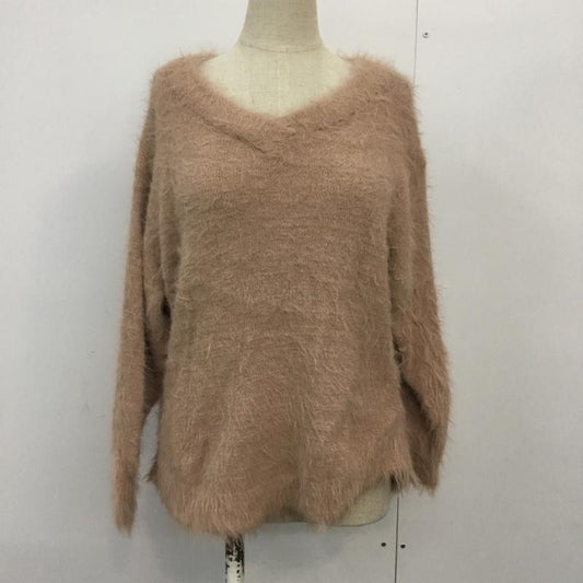 イーハイフンワールドギャラリーピー E hyphen world gallery PEACE ニット、セーター 長袖 FREE 無地 桃 / ピンク /  レディース USED 古着 中古 10045230