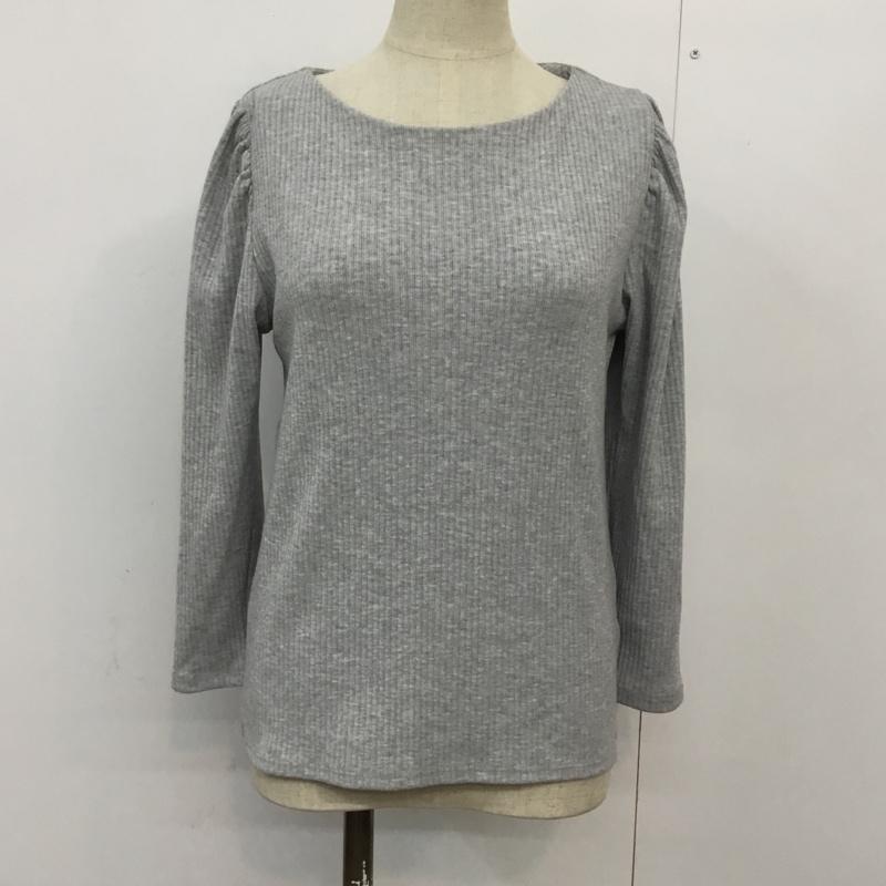 ローリーズファーム LOWRYS FARM カットソー 七分袖 パフスリーブ リブ M 無地 灰 / グレー /  レディース USED 古着 中古 10045513