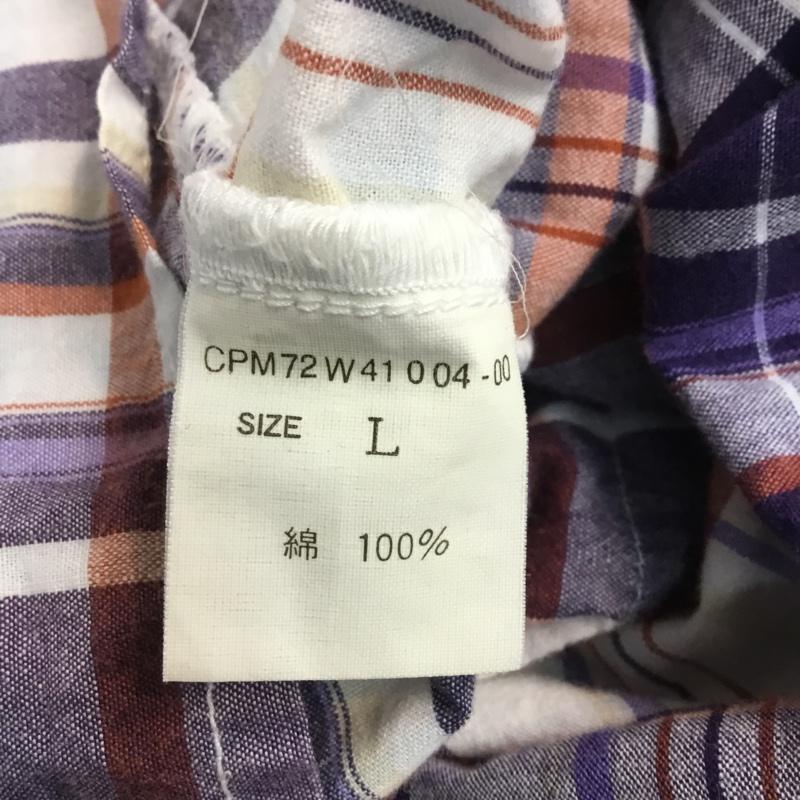チャオパニック CIAOPANIC シャツ、ブラウス 長袖 チェック L チェック 白 / ホワイト / X 紫 / パープル / X 橙 / オレンジ /  レディース USED 古着 中古 10045724