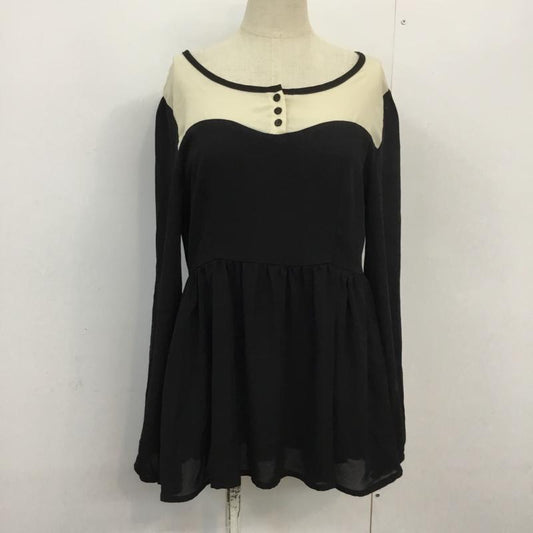 ローリーズファーム LOWRYS FARM チュニック 長袖 L 無地 黒 / ブラック /  レディース USED 古着 中古 10045760