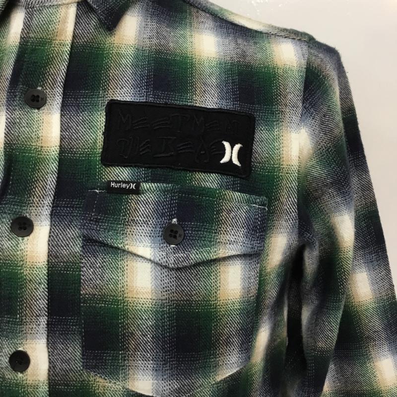 ハーレー Hurley シャツ、ブラウス 長袖 チェック S チェック 白 / ホワイト / X ベージュ / ベージュ / X 緑 / グリーン / X 紺 / ネイビー /  メンズ USED 古着 中古 10046007
